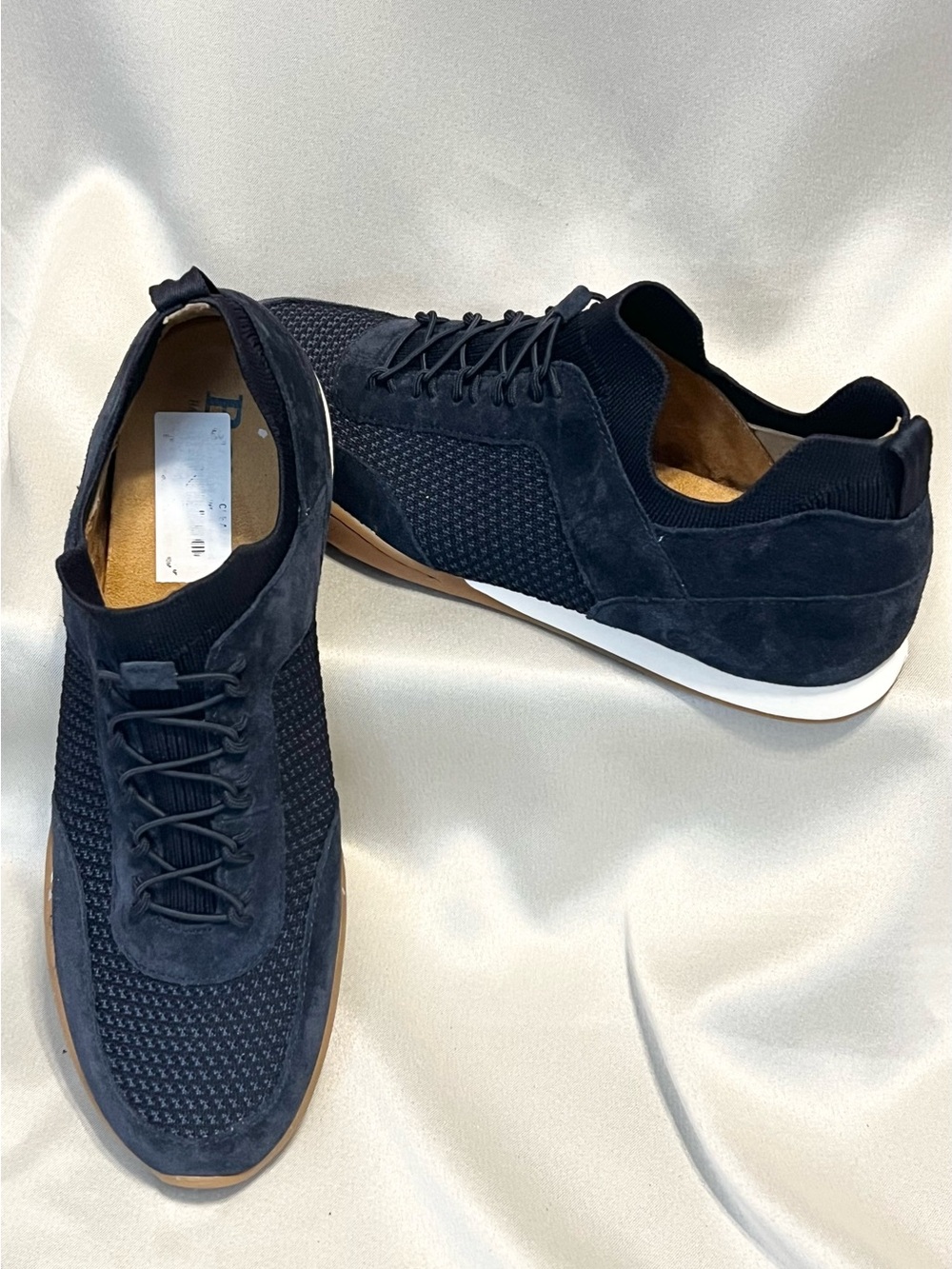 Børn Navy Knit Suede Comfort Sneakers Size 11 NWOB MSRP $140 - Picture 8 of 9
